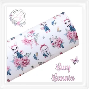 • Busy Bunnies • Painting Rabbits •  Smooth Faux Leather  •