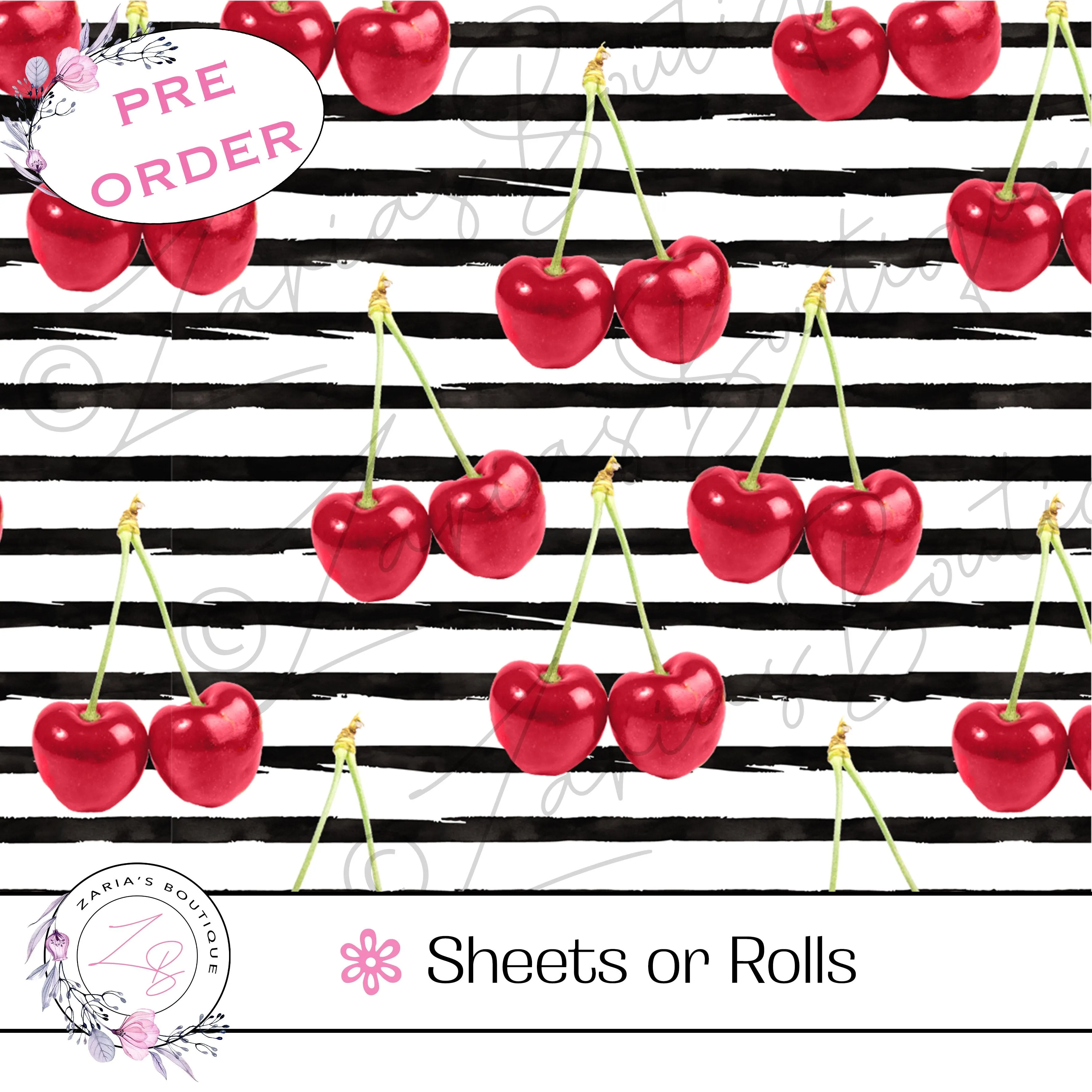 ⋅  Cherry Bomb ⋅ Custom Luxe Vegan Faux Leather ⋅ Sheets or Rolls! ⋅
