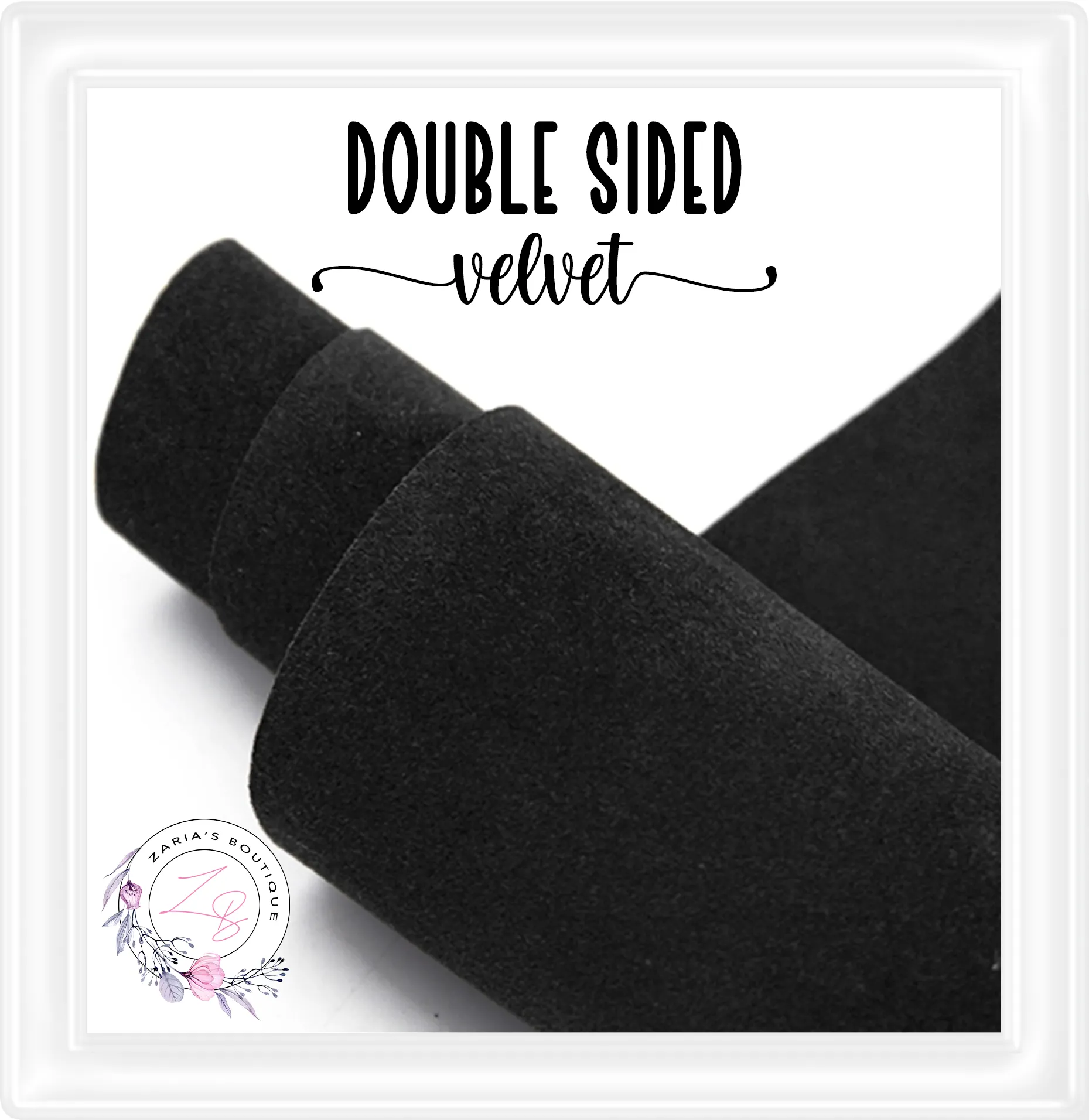⋅  Double-Sided Velvet  ⋅  BLACK ⋅ 0.88mm  ⋅