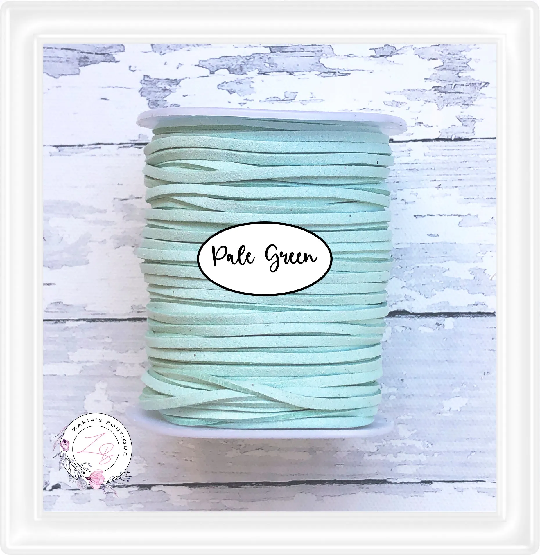 ⋅ Faux Suede Cord ⋅ 2.7mm ⋅ Pale Green ⋅ 5 Metres ⋅