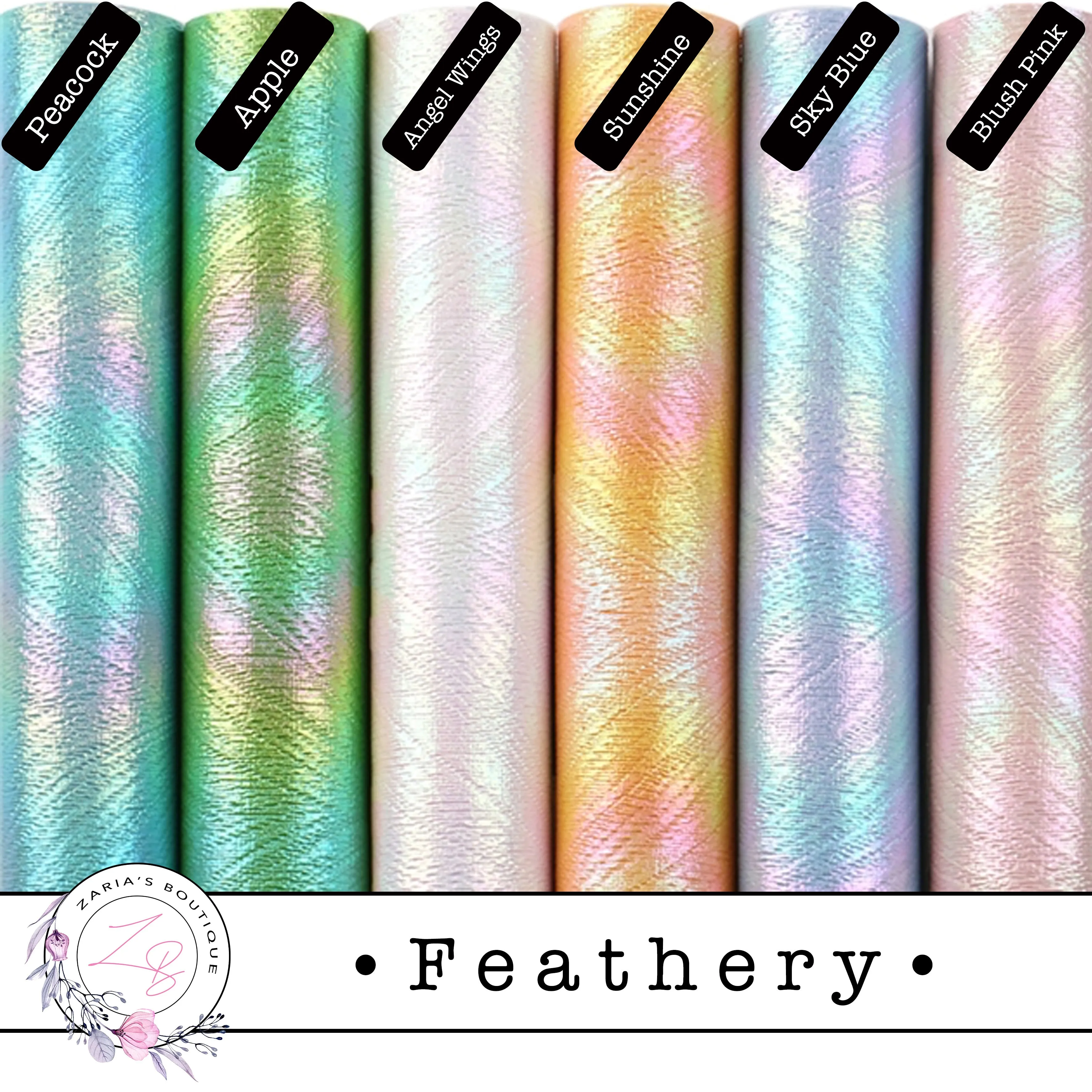 ⋅ Feathery ⋅ Textured Holographic Vegan Faux Leather