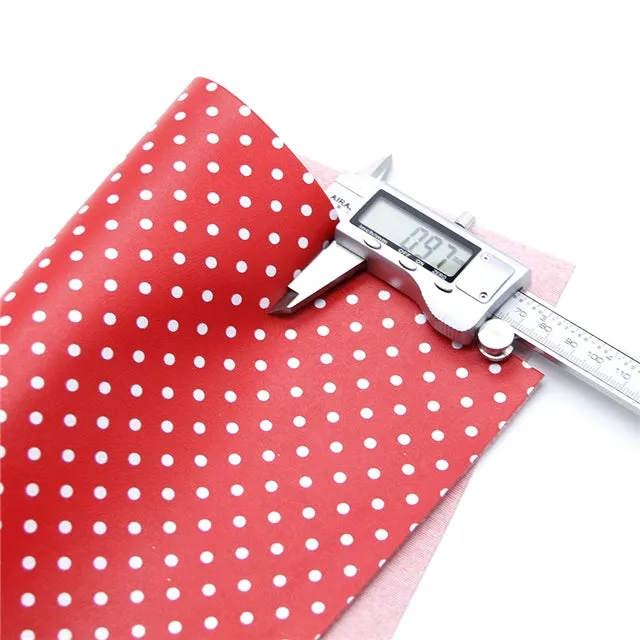 ⋅ Ivory & White Polka Dots ⋅ Smooth Vegan Faux Leather