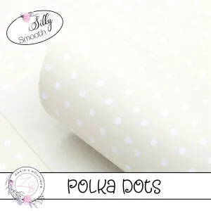 ⋅ Ivory & White Polka Dots ⋅ Smooth Vegan Faux Leather