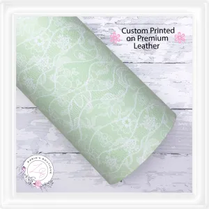 ⋅ Mint Green Lace ⋅ Custom Printed Premium Vegan Faux Leather •