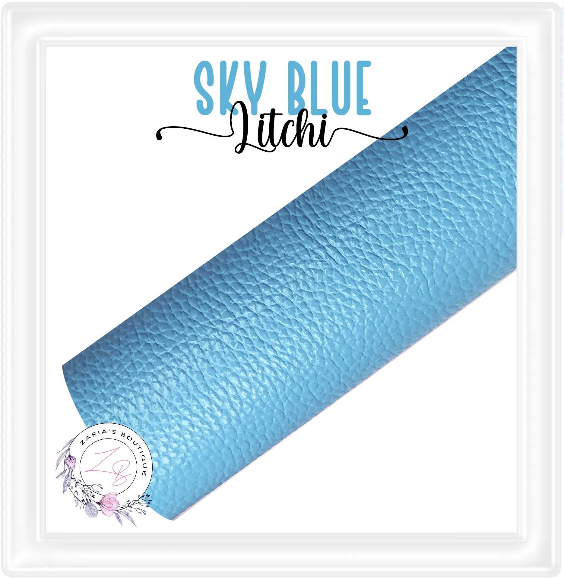 ⋅ Sky Blue ⋅ Litchi ⋅ Vegan Faux Leather