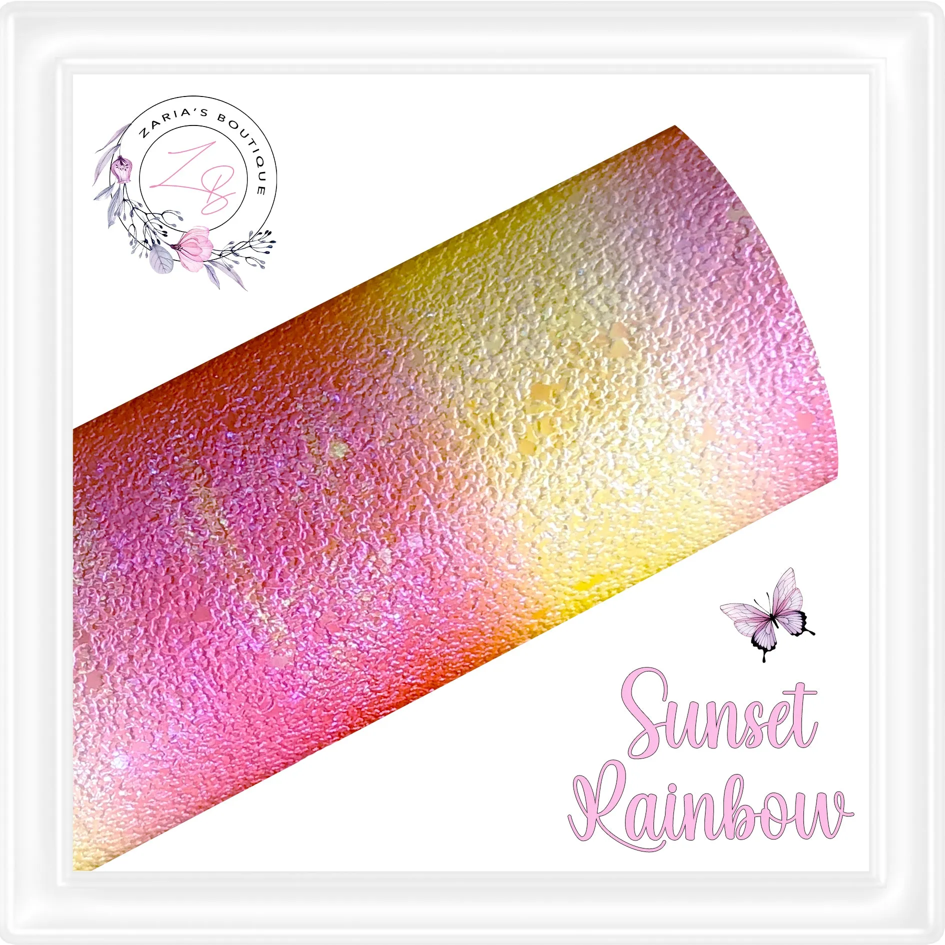 • Sunset Rainbow • Textured Faux Leather •