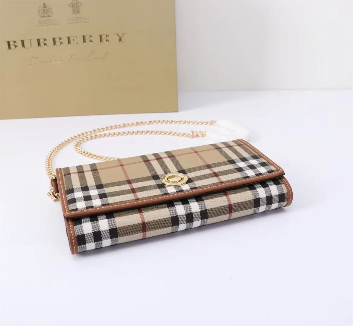 1 Color Plaid Leather Money Clip