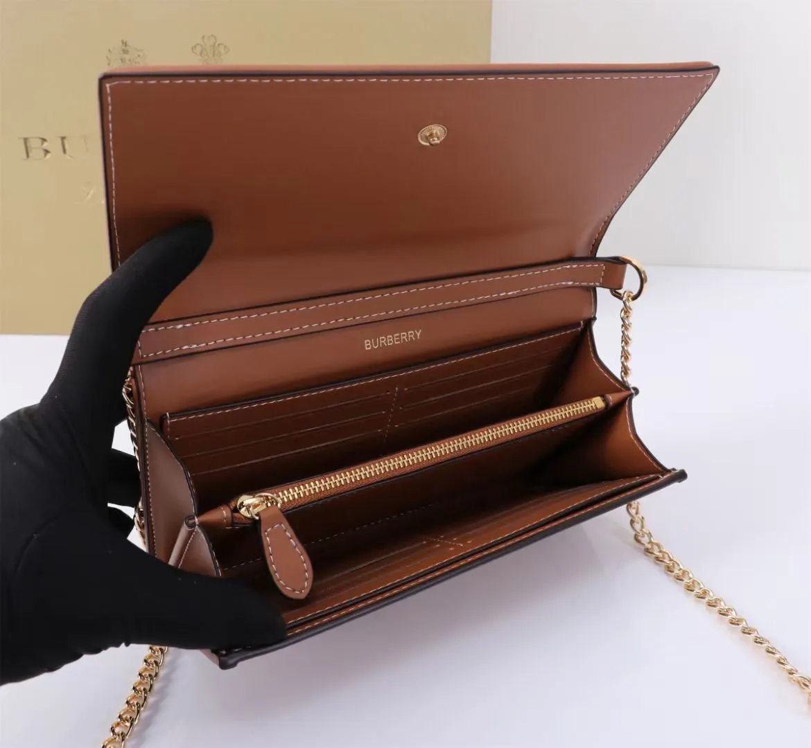 1 Color Plaid Leather Money Clip