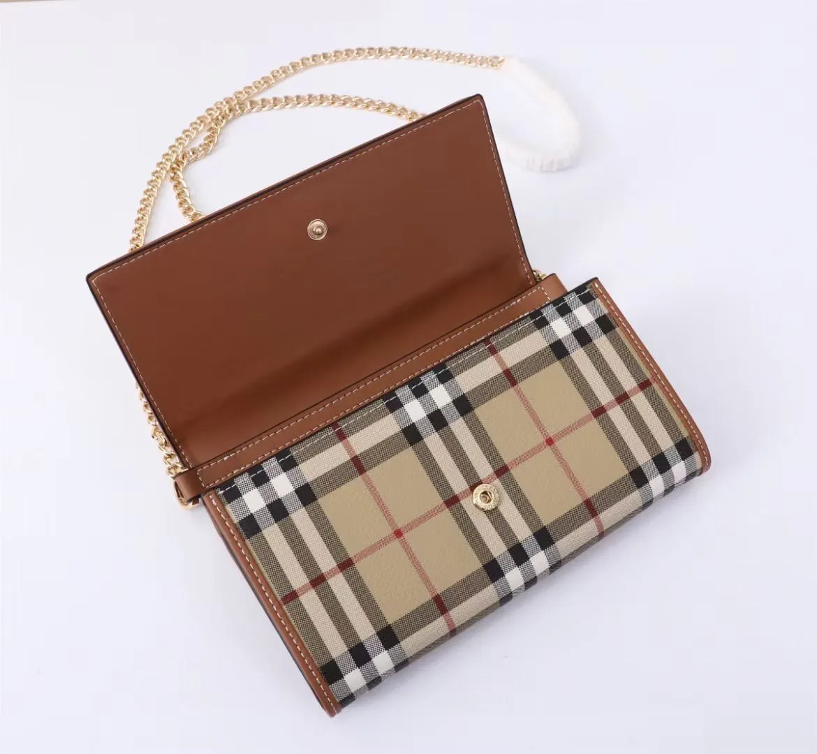 1 Color Plaid Leather Money Clip