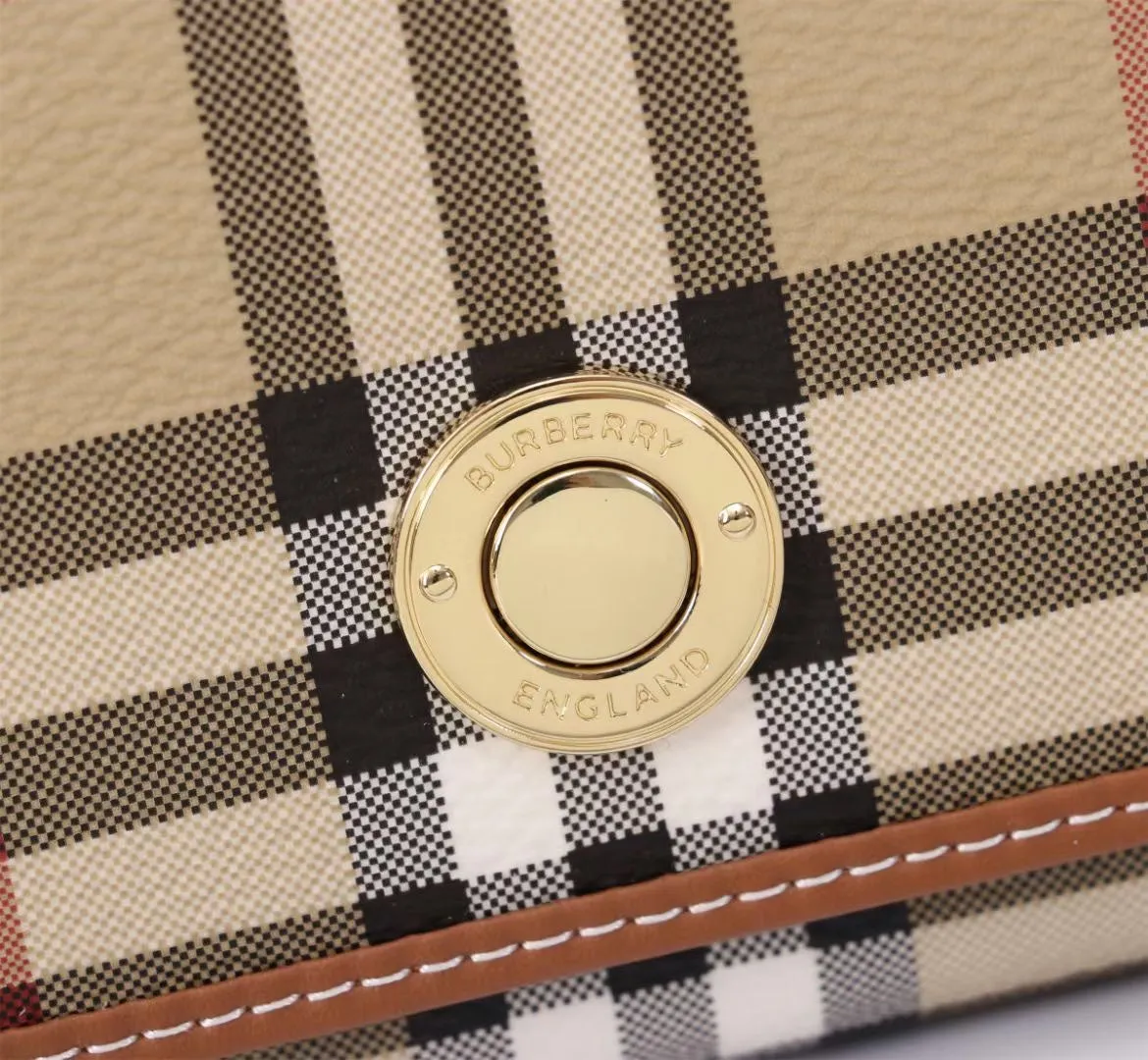 1 Color Plaid Leather Money Clip