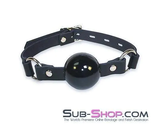 1451A   Code of Silence Locking Ball Gag Strap, Black Ball