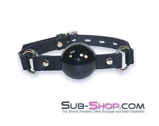 1451A   Code of Silence Locking Ball Gag Strap, Black Ball