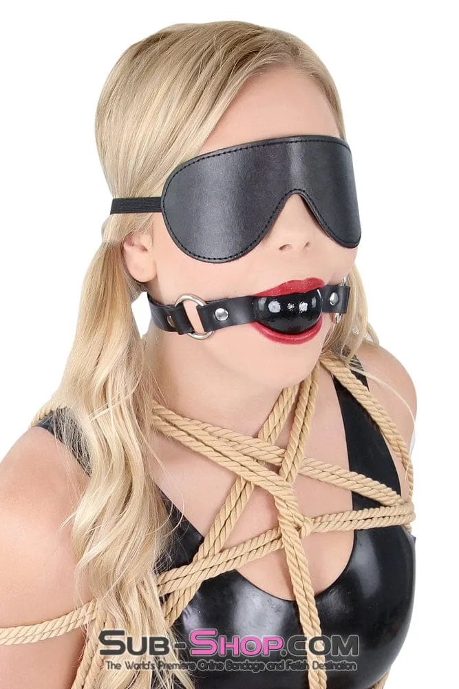 1451A   Code of Silence Locking Ball Gag Strap, Black Ball