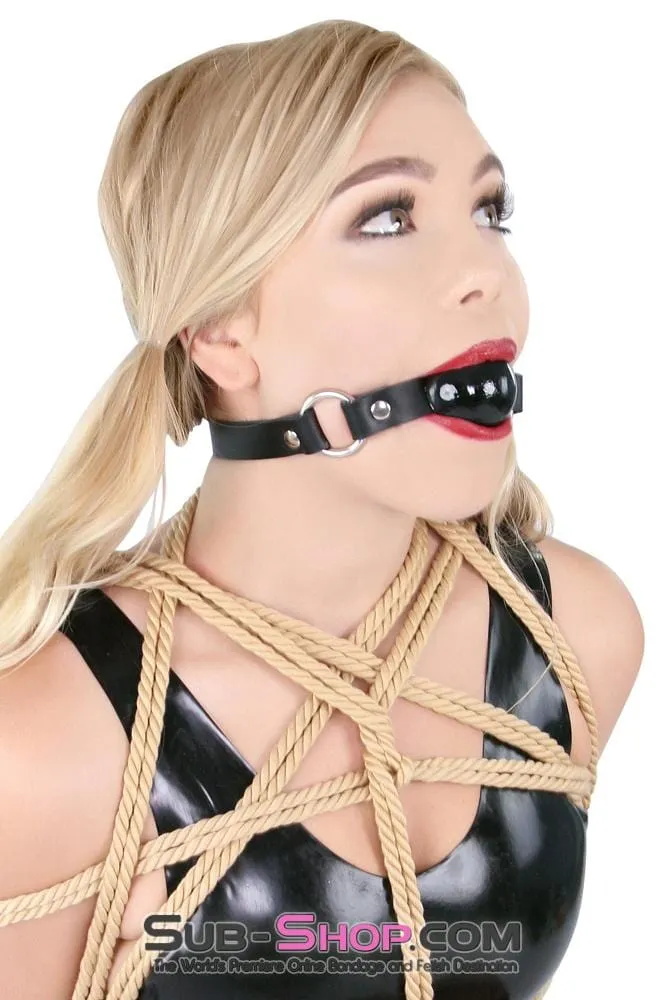 1451A   Code of Silence Locking Ball Gag Strap, Black Ball