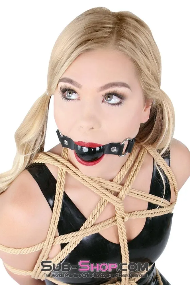 1451A   Code of Silence Locking Ball Gag Strap, Black Ball