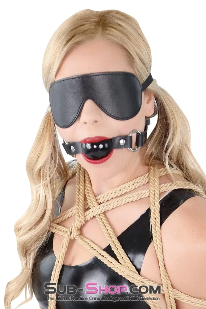 1451A   Code of Silence Locking Ball Gag Strap, Black Ball