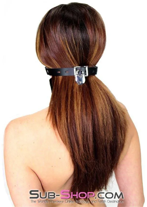 1451A   Code of Silence Locking Ball Gag Strap, Black Ball