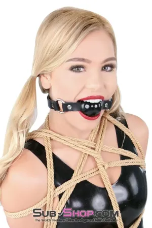 1451A   Code of Silence Locking Ball Gag Strap, Black Ball