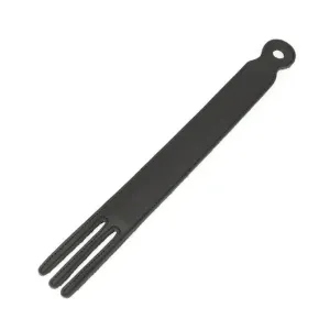 15 Inch Rimba Black Leather Fork Paddle with Metal Strip