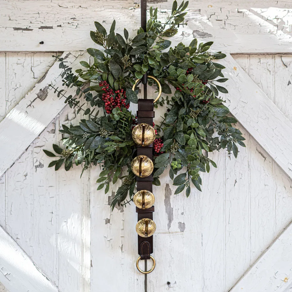 16" Leather Strap with 4 Solid Graduated Brass Bells