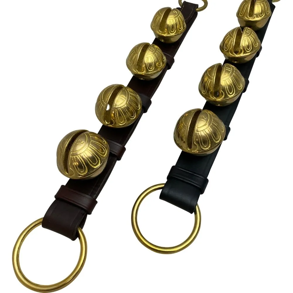 16" Leather Strap with 4 Solid Graduated Brass Bells