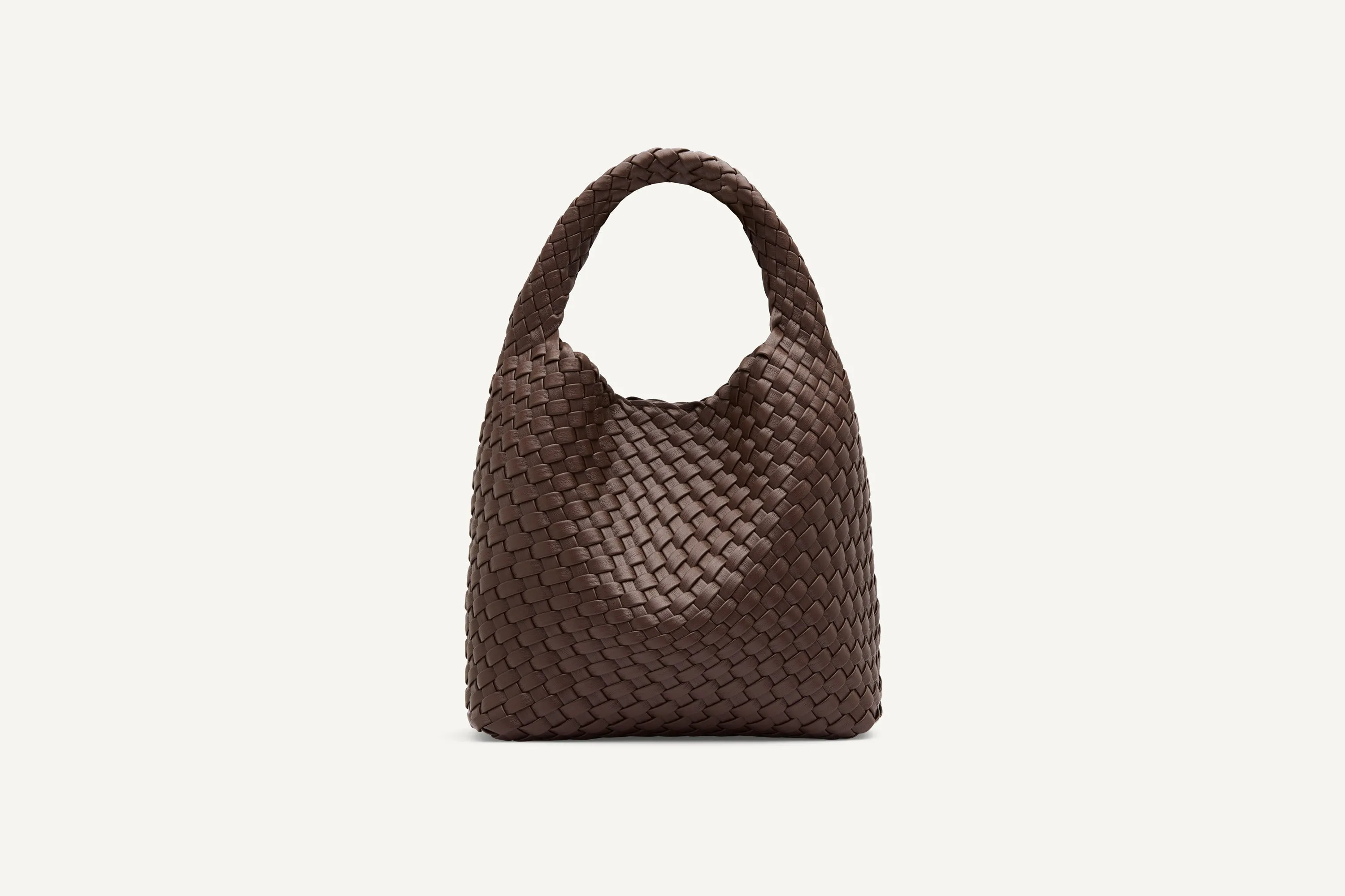 19.58 Brown Recycled Alt-Leather Woven Small Tote