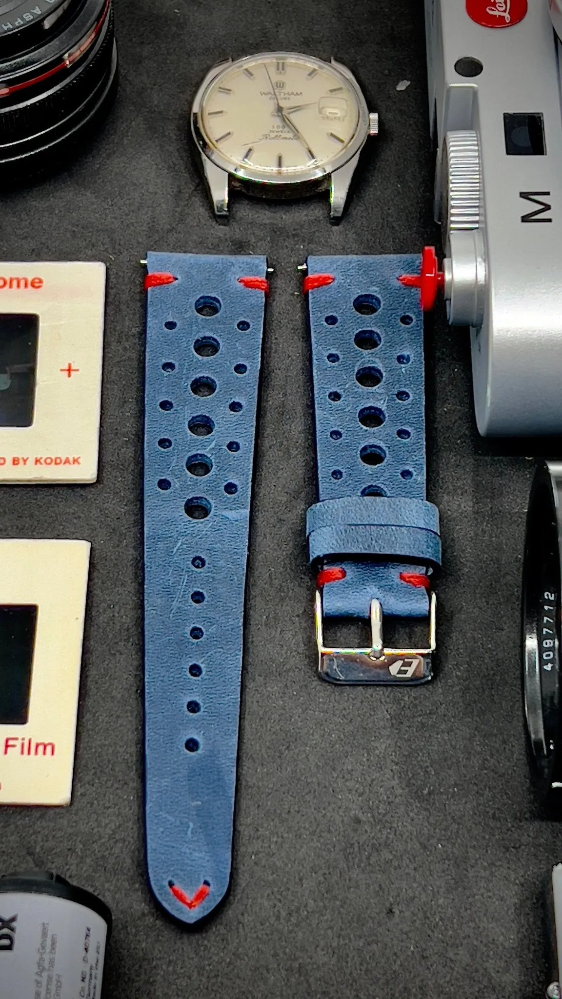 19mm Rally Strap, 20mm Rally Watch Strap, 19mm Leather Strap, Vintage Racing Watch Strap, Blue Watch Band, Watch Accessories, Valentines Day Gift Ideas