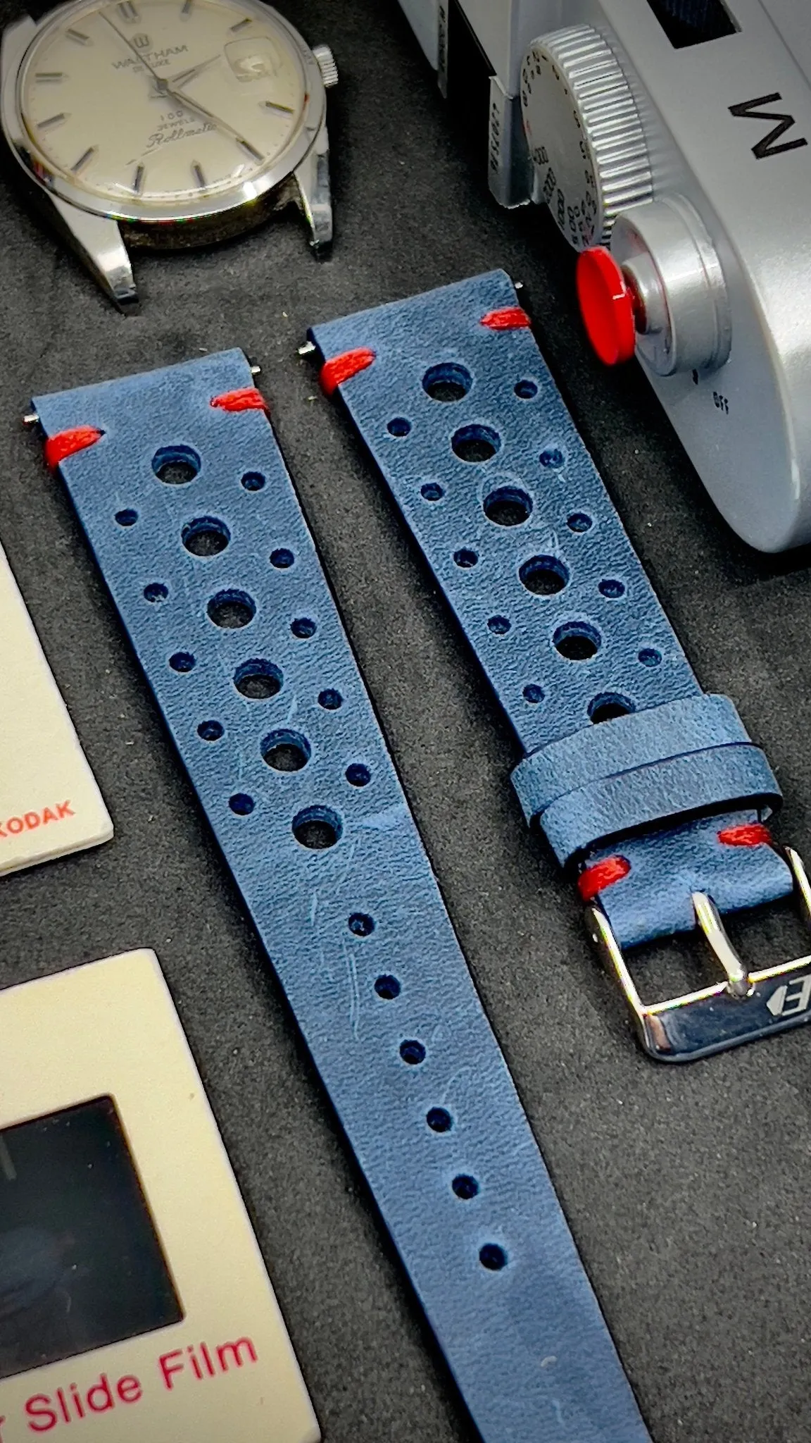 19mm Rally Strap, 20mm Rally Watch Strap, 19mm Leather Strap, Vintage Racing Watch Strap, Blue Watch Band, Watch Accessories, Valentines Day Gift Ideas