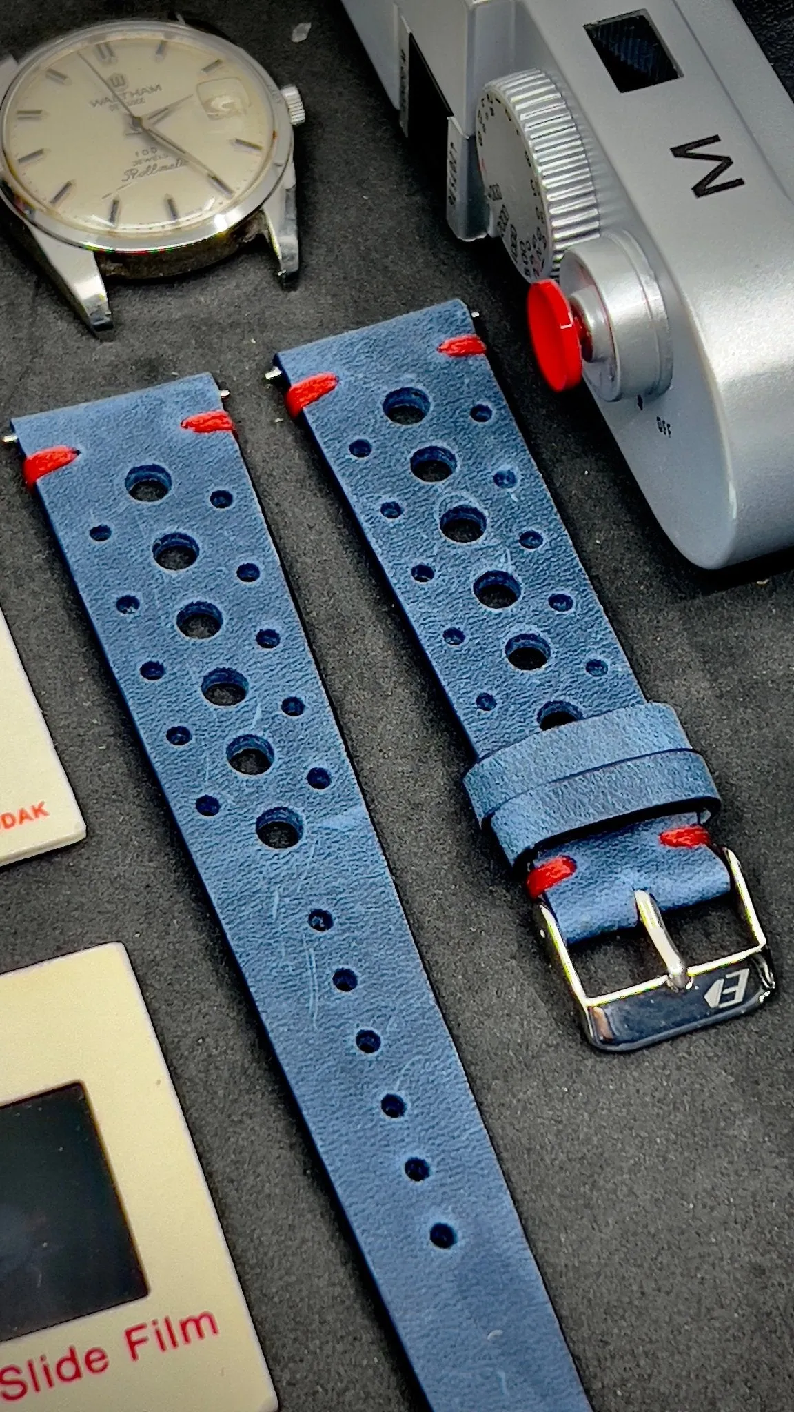 19mm Rally Strap, 20mm Rally Watch Strap, 19mm Leather Strap, Vintage Racing Watch Strap, Blue Watch Band, Watch Accessories, Valentines Day Gift Ideas