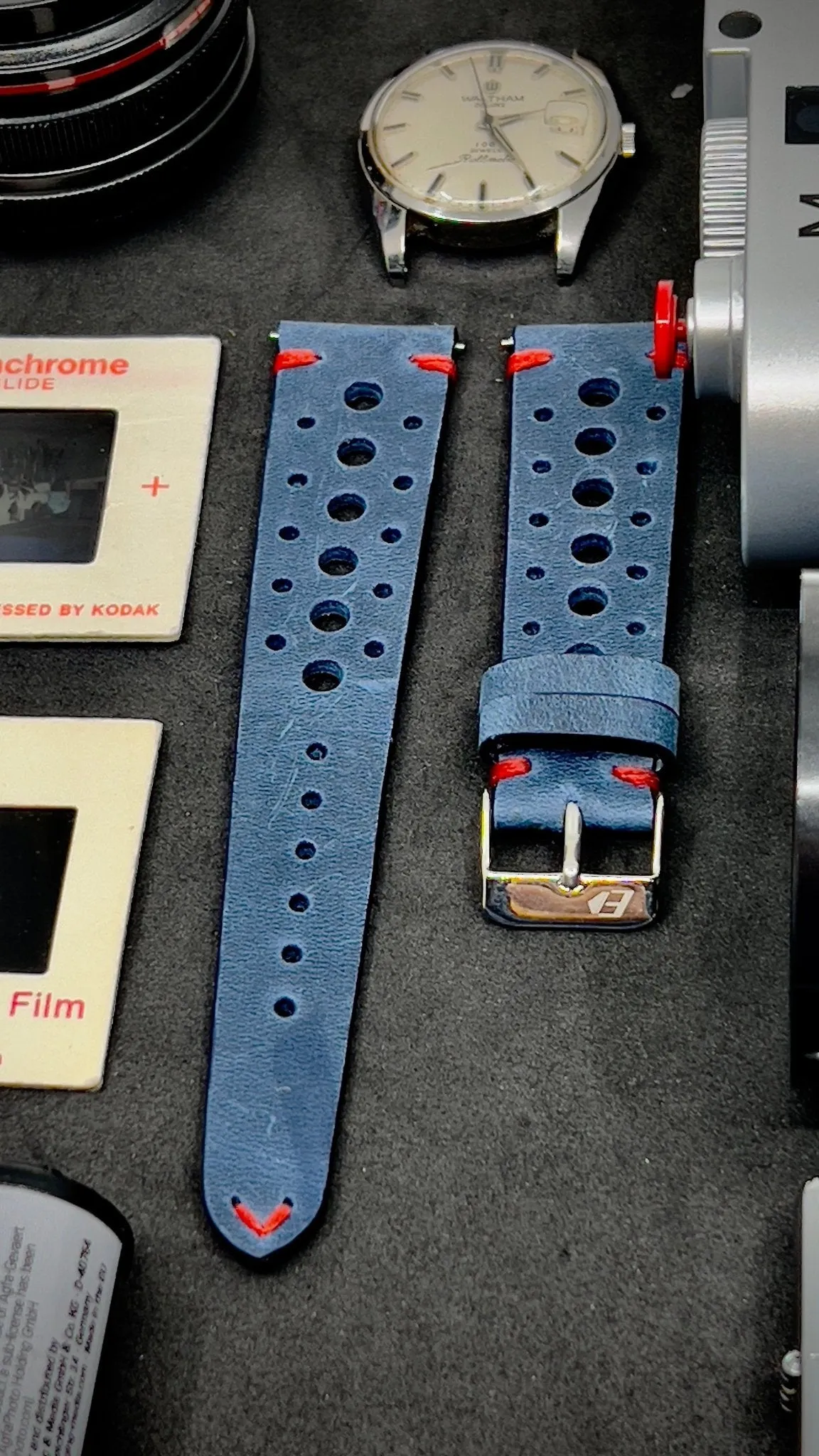 19mm Rally Strap, 20mm Rally Watch Strap, 19mm Leather Strap, Vintage Racing Watch Strap, Blue Watch Band, Watch Accessories, Valentines Day Gift Ideas
