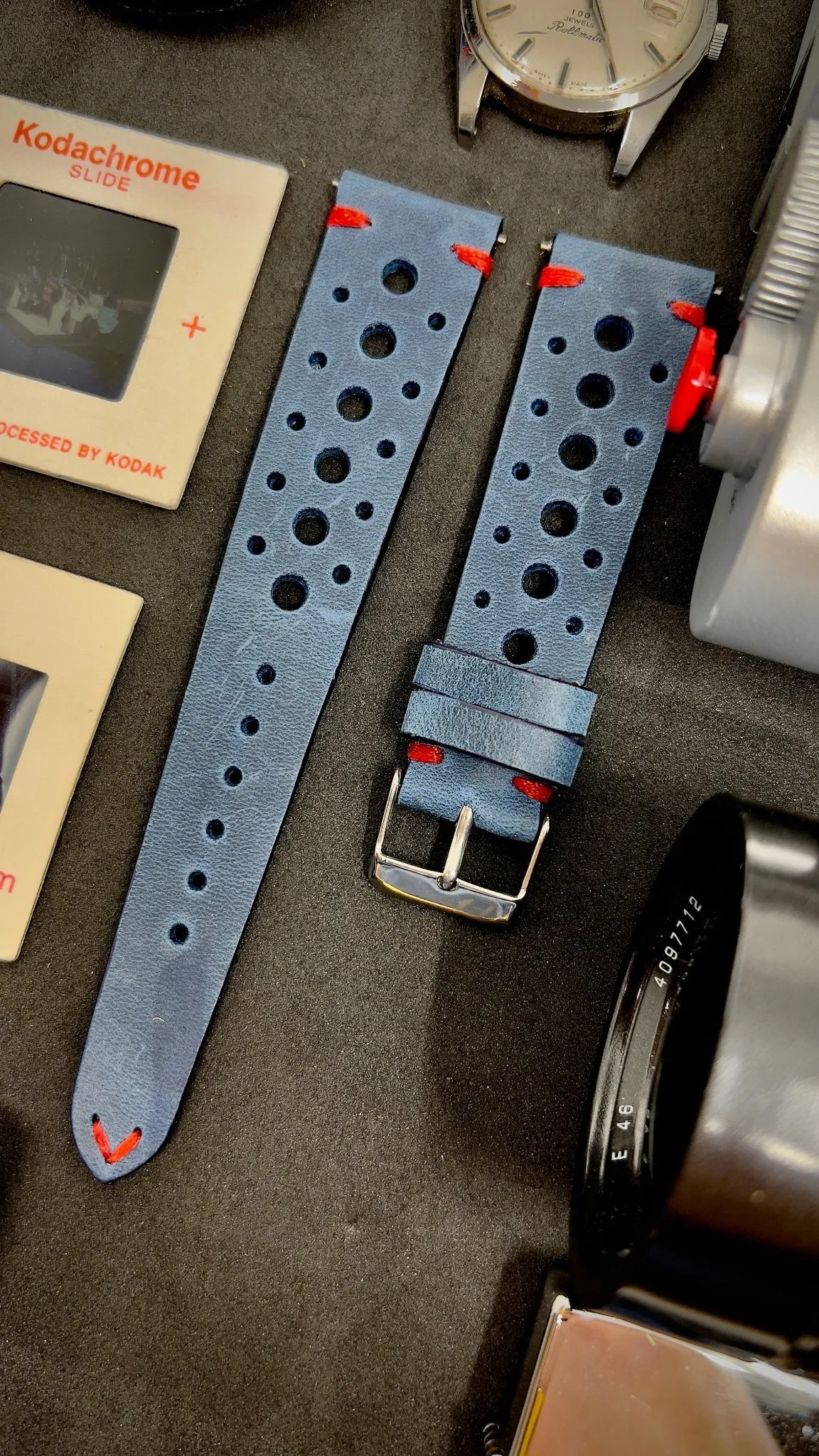 19mm Rally Strap, 20mm Rally Watch Strap, 19mm Leather Strap, Vintage Racing Watch Strap, Blue Watch Band, Watch Accessories, Valentines Day Gift Ideas