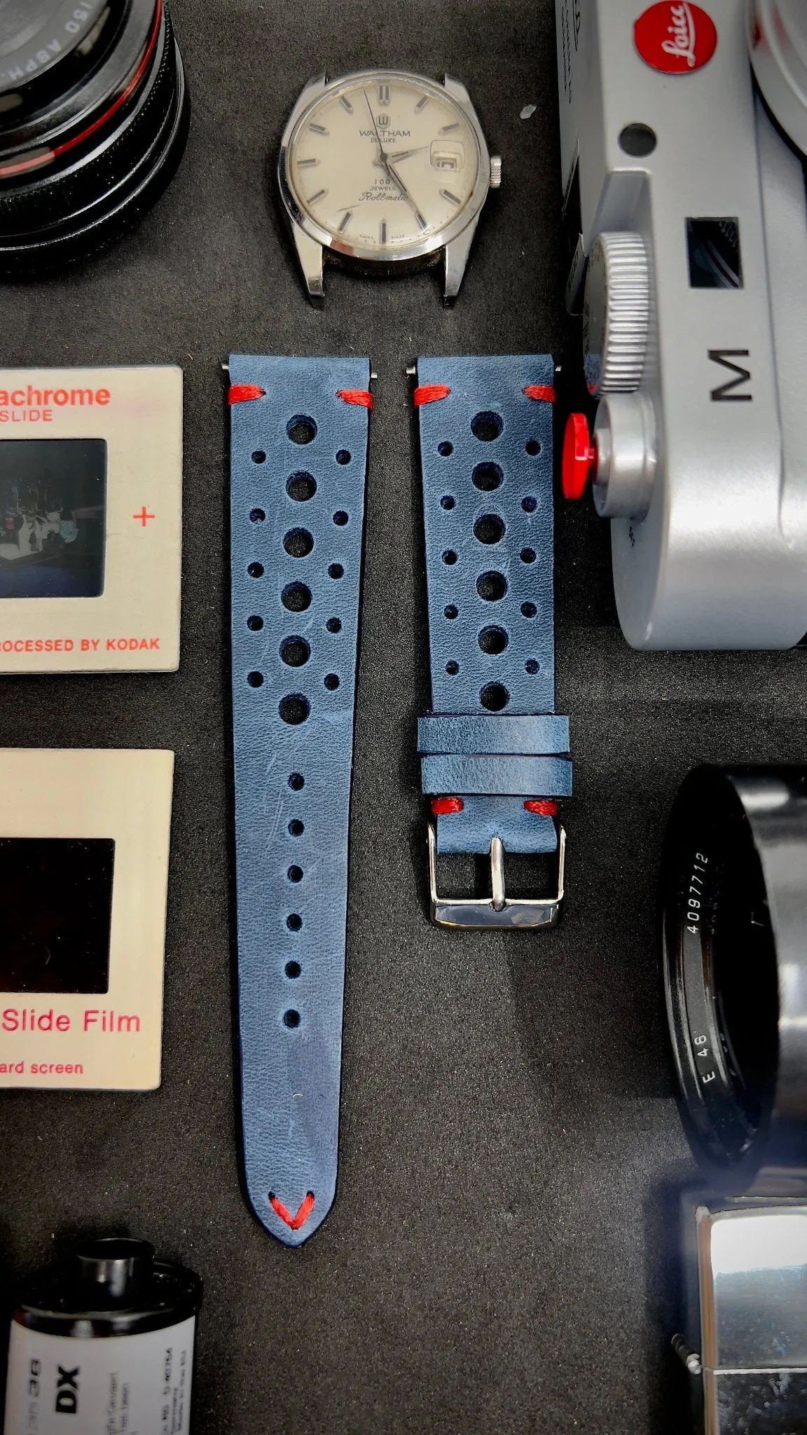 19mm Rally Strap, 20mm Rally Watch Strap, 19mm Leather Strap, Vintage Racing Watch Strap, Blue Watch Band, Watch Accessories, Valentines Day Gift Ideas