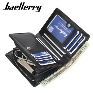 2024 PU Leather Men's Zipper Wallet - Vintage Card & Coin Holder