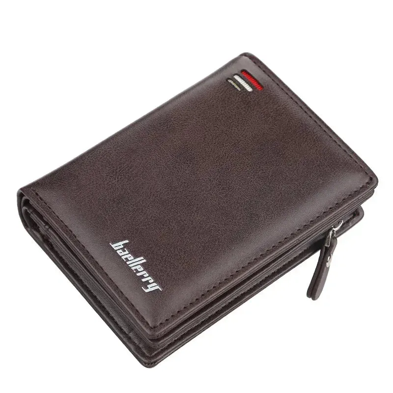 2024 PU Leather Men's Zipper Wallet - Vintage Card & Coin Holder