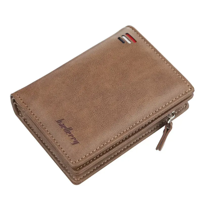2024 PU Leather Men's Zipper Wallet - Vintage Card & Coin Holder