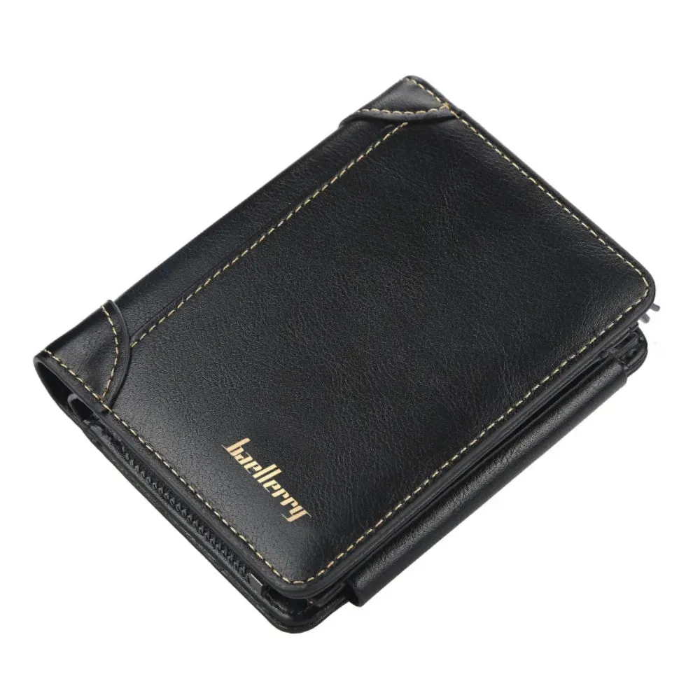 2024 PU Leather Men's Zipper Wallet - Vintage Card & Coin Holder