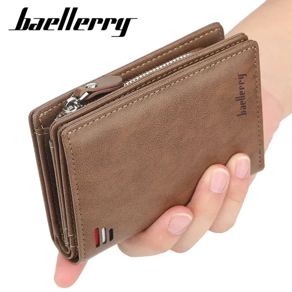2024 PU Leather Men's Zipper Wallet - Vintage Card & Coin Holder