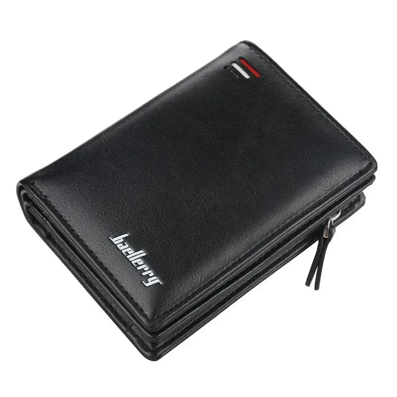 2024 PU Leather Men's Zipper Wallet - Vintage Card & Coin Holder
