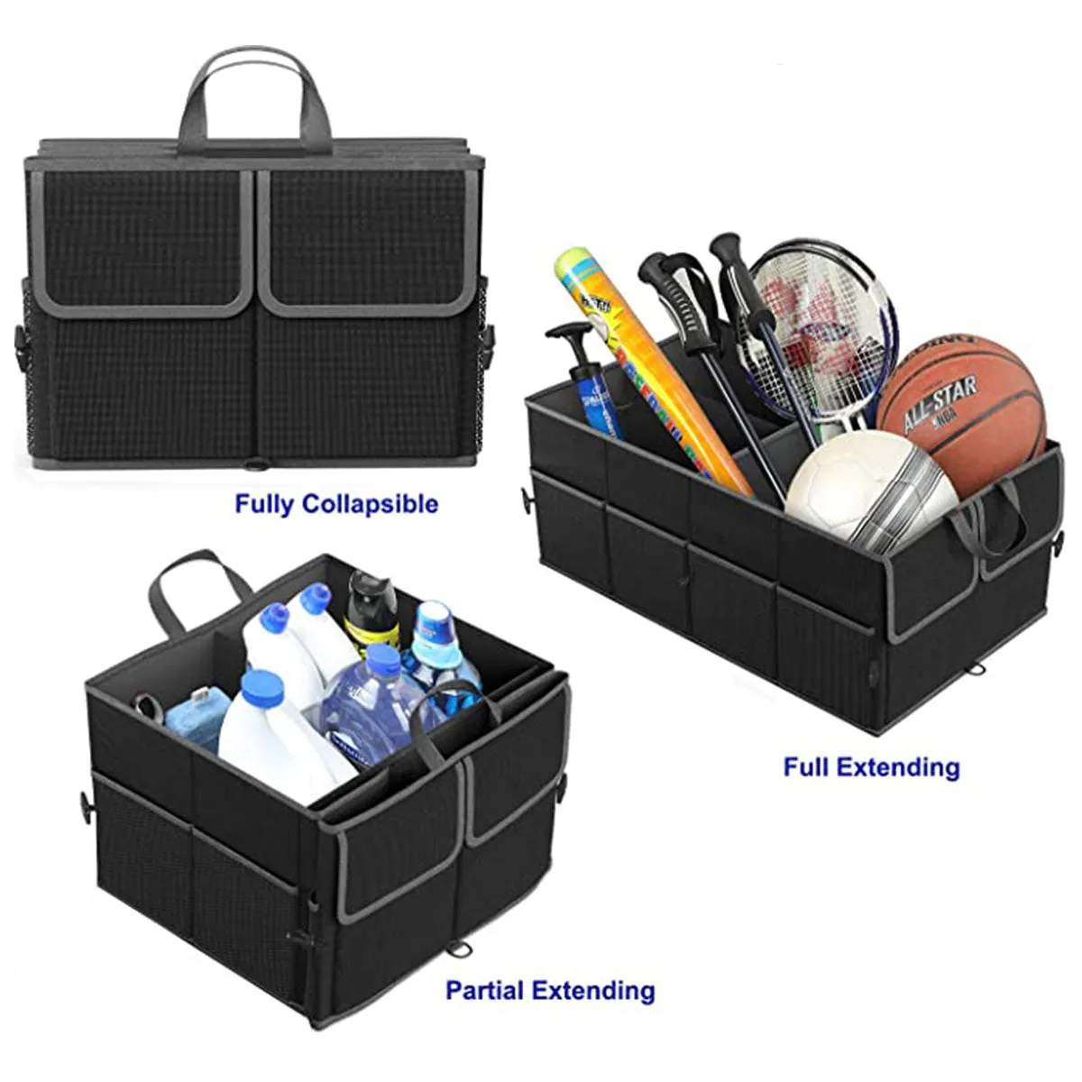3-Compartment Cargo Trunk Storage Organizer, Custom for cars