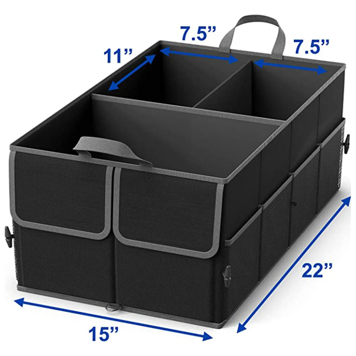3-Compartment Cargo Trunk Storage Organizer, Custom for cars