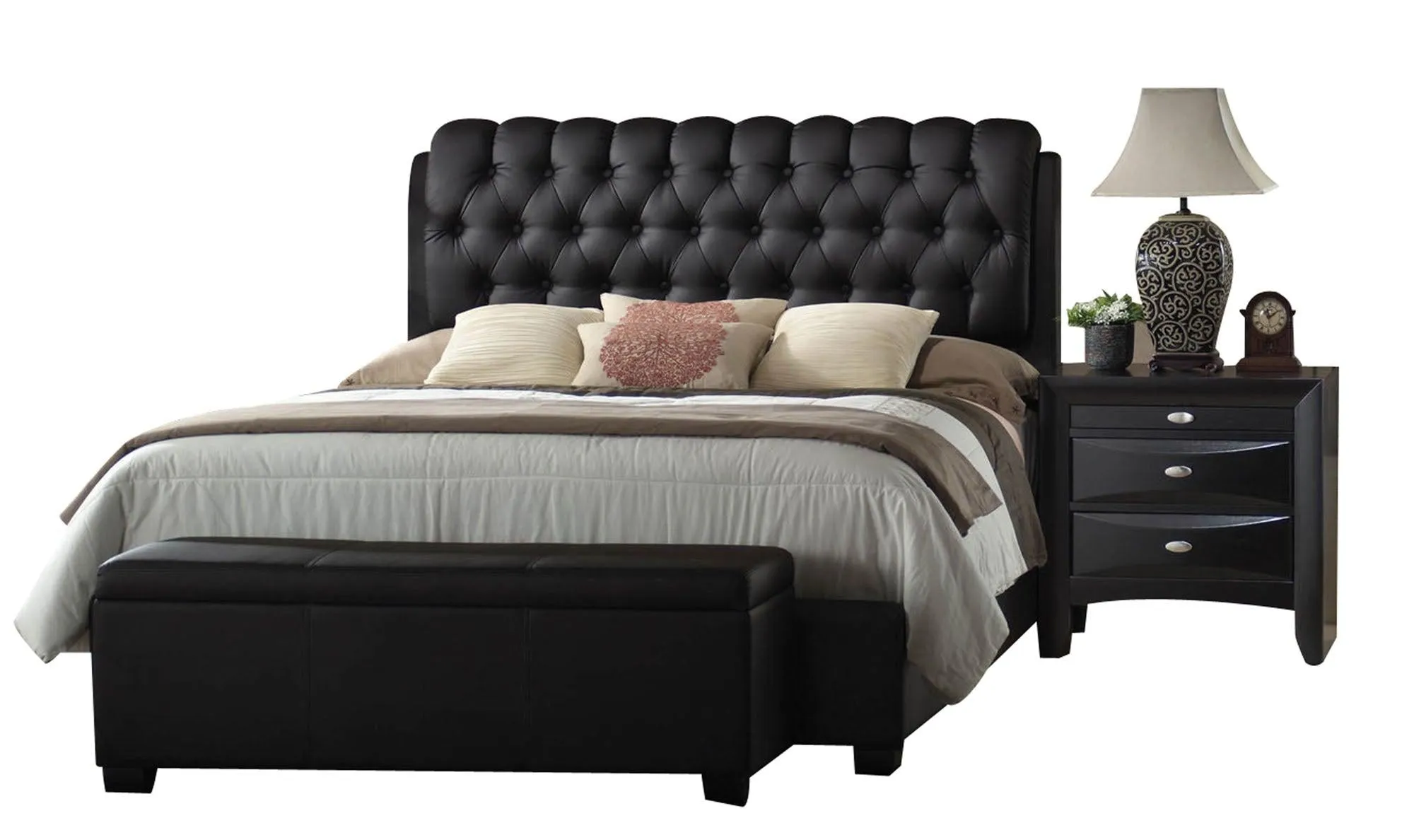 Acme Ireland Queen PU Platform Bed in Black 14350Q