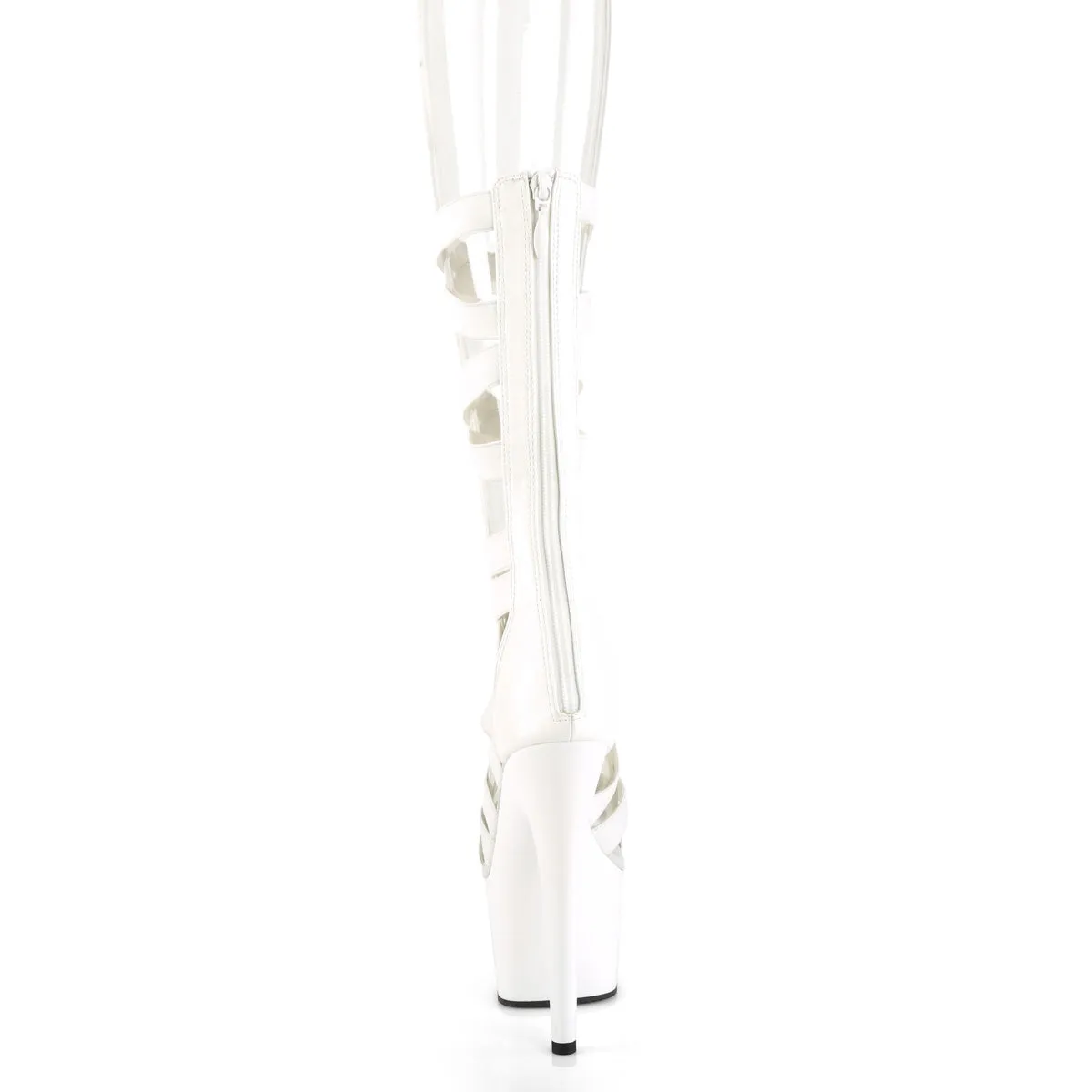 ADORE-700-48  White Elastic Band-Faux Leather/White Matte