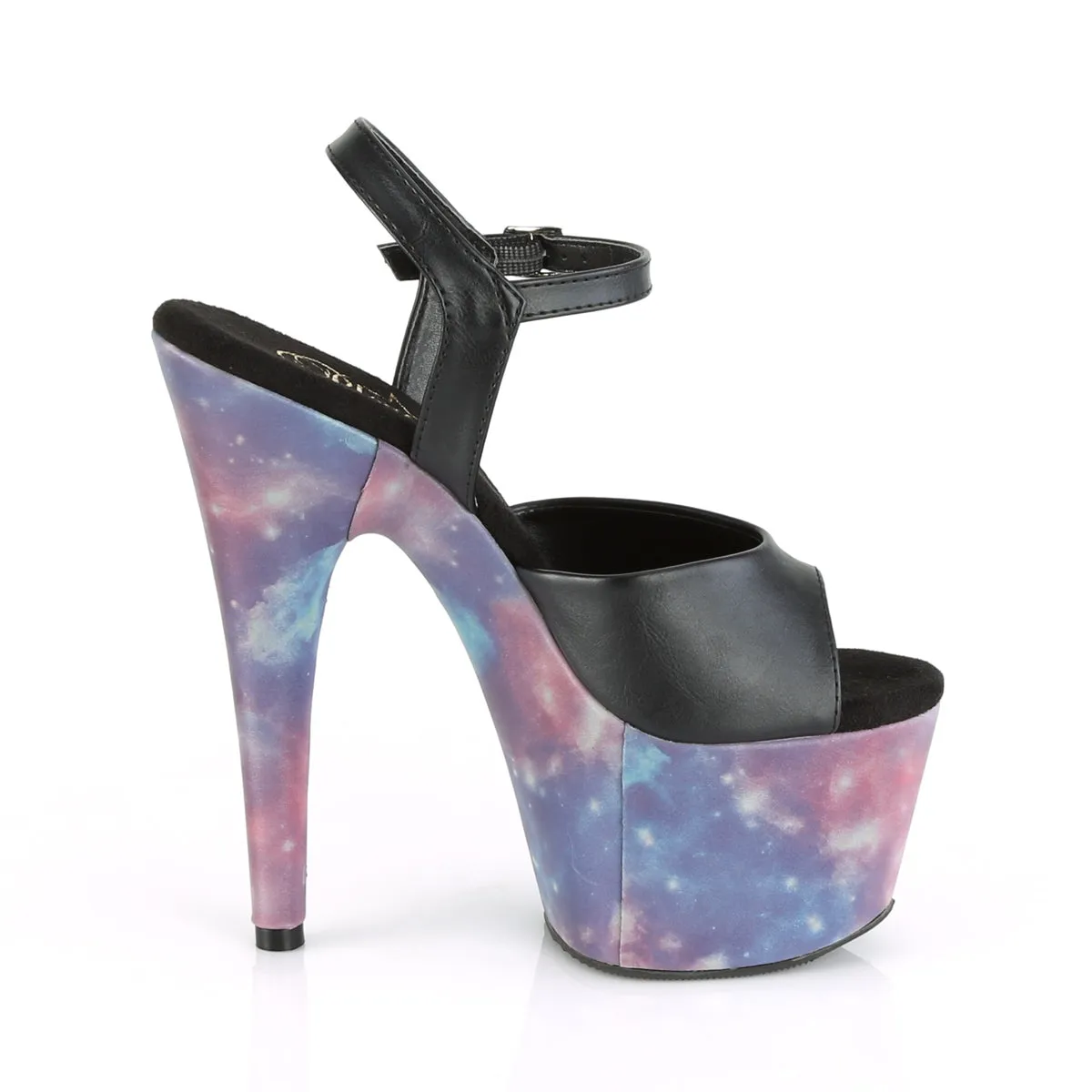 ADORE-709REFL  Black Faux Le/Purple-Blue Reflective