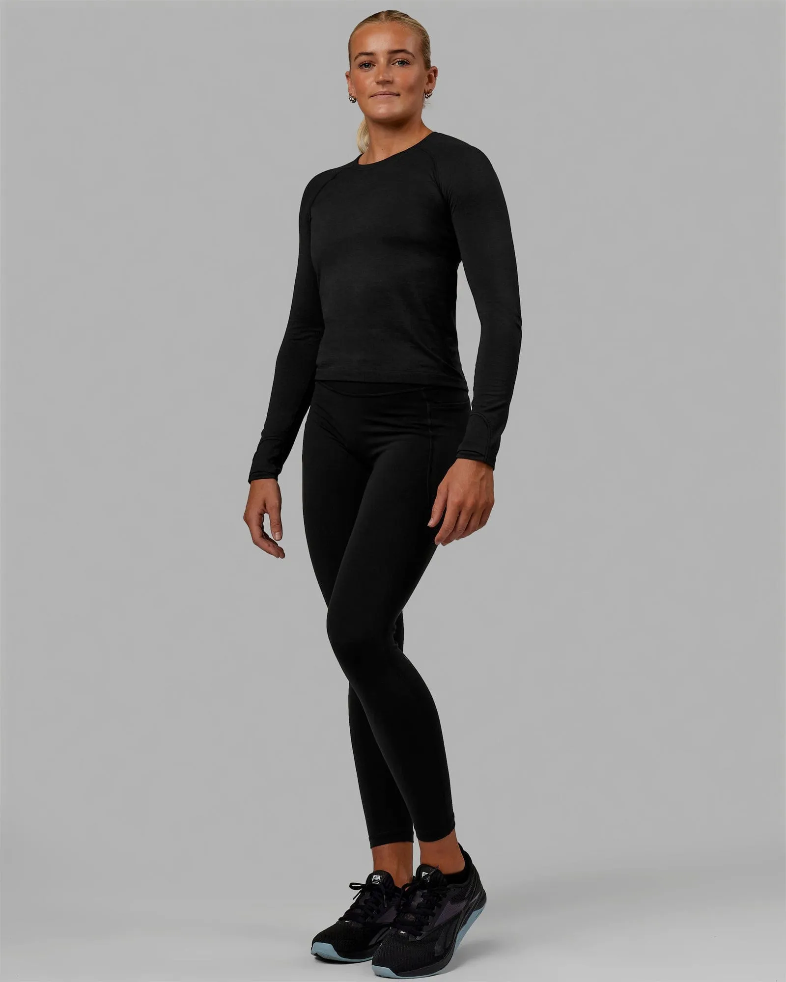 AeroFLX  Seamless Long Sleeve Tee - Black Marl
