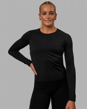 AeroFLX  Seamless Long Sleeve Tee - Black Marl
