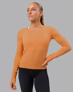 AeroFLX  Seamless Long Sleeve Tee - Cantaloupe/Cantaloupe