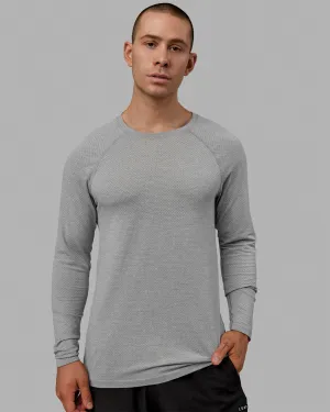 AeroFLX  Seamless Long Sleeve Tee - Lt Grey Marl