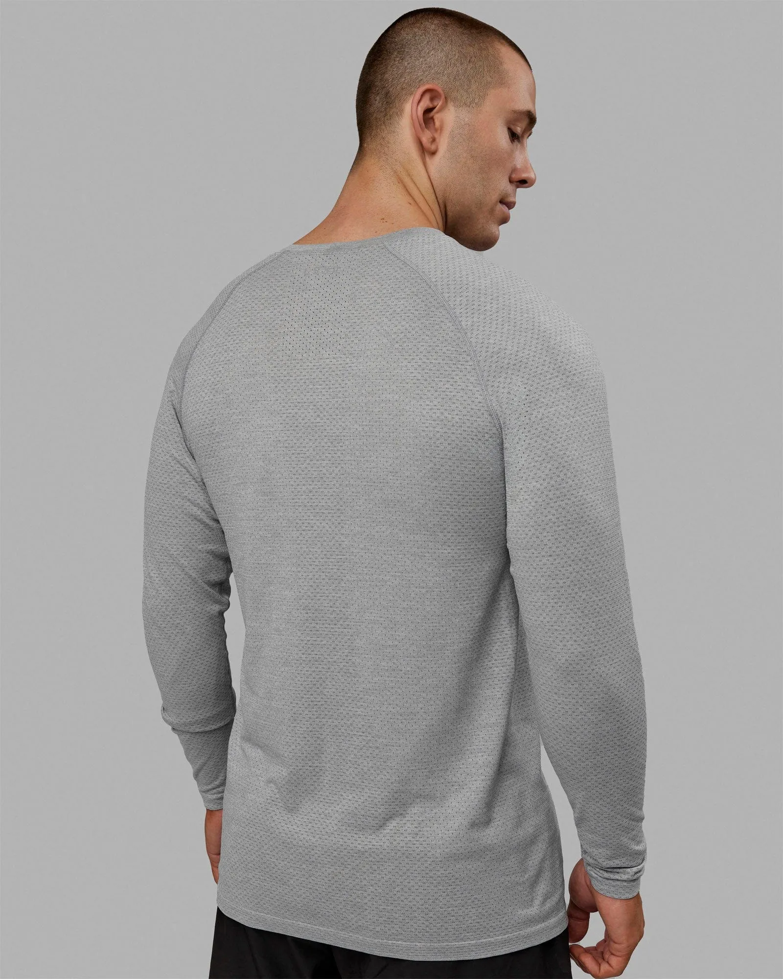 AeroFLX  Seamless Long Sleeve Tee - Lt Grey Marl