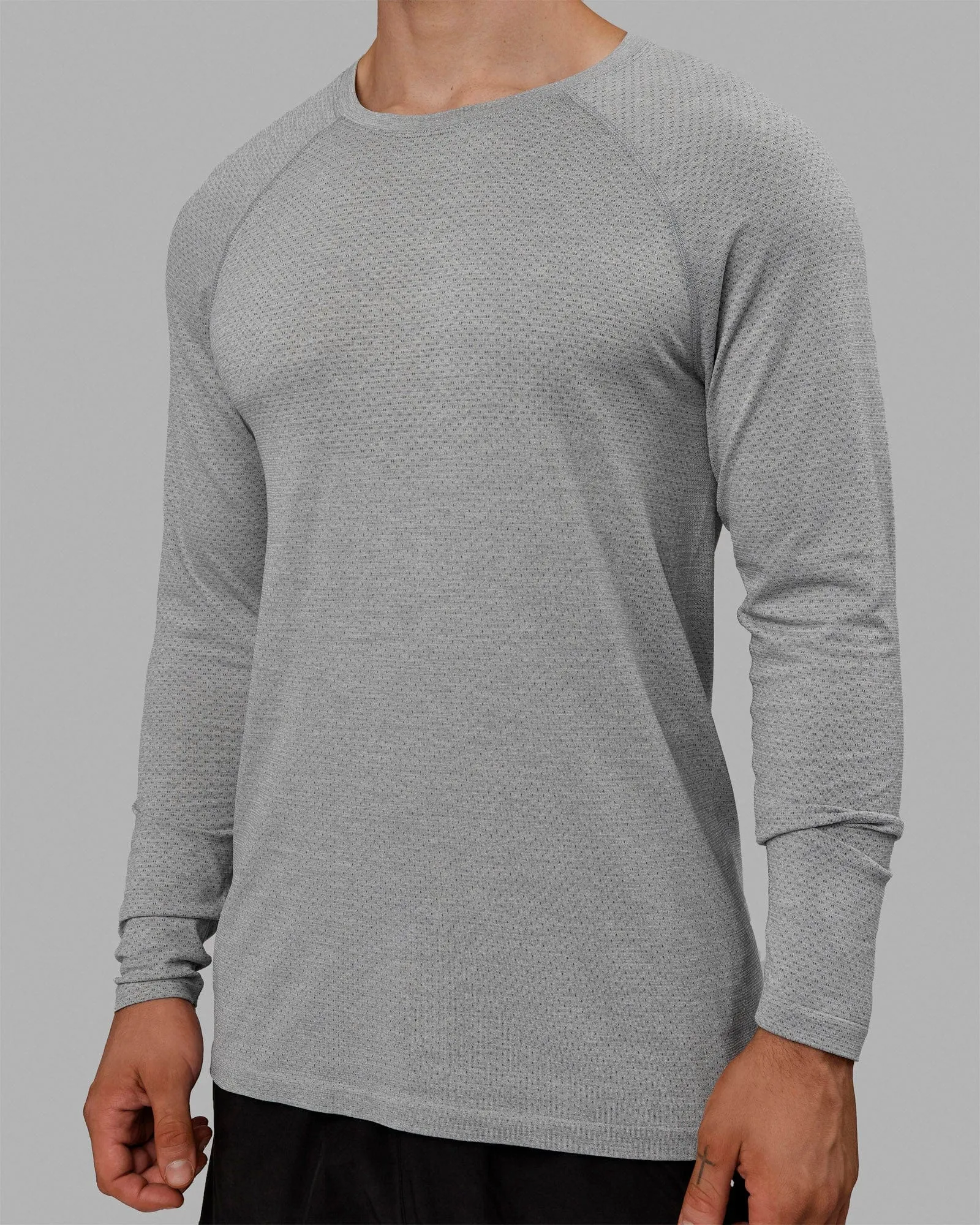 AeroFLX  Seamless Long Sleeve Tee - Lt Grey Marl