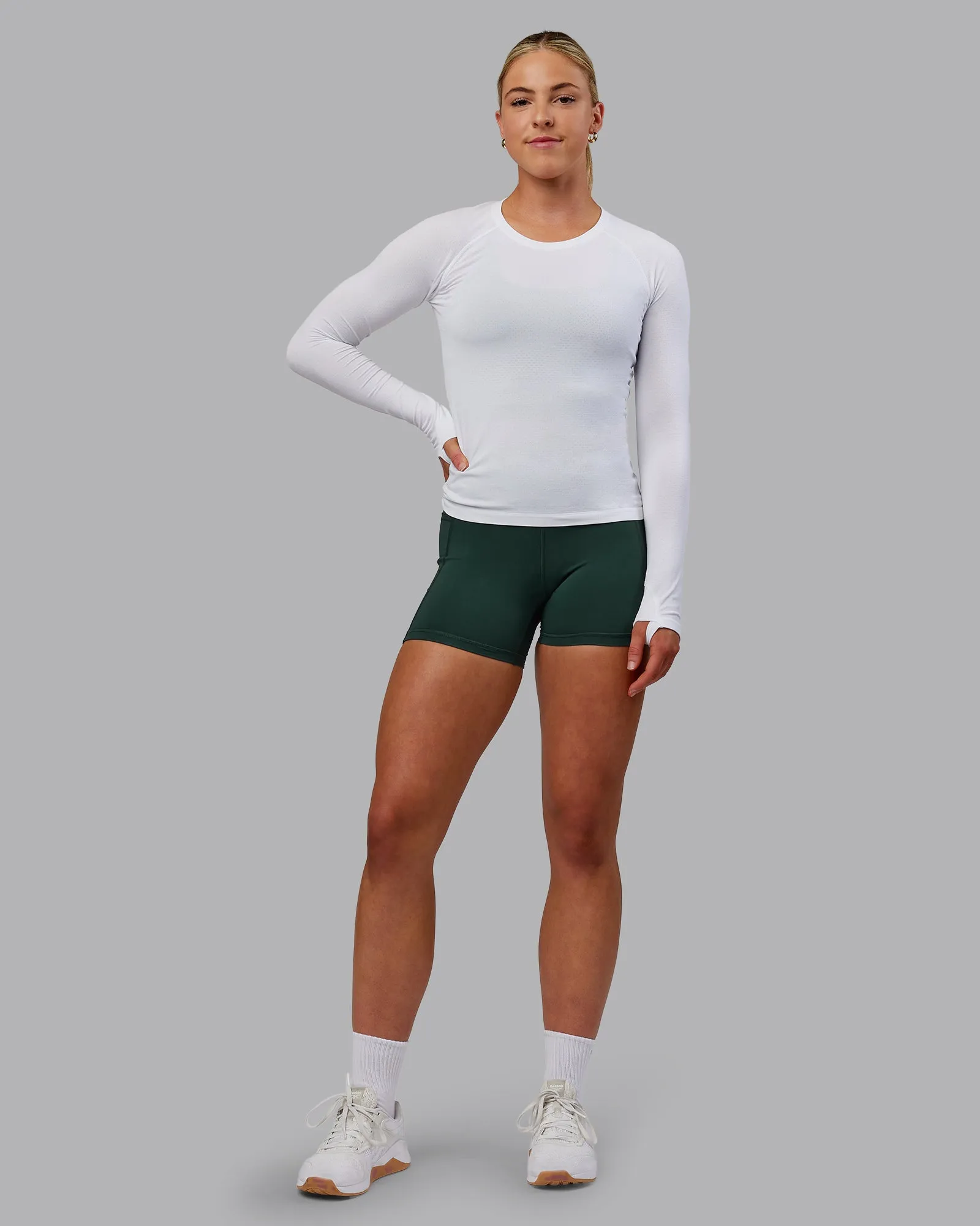 AeroFLX  Seamless Long Sleeve Tee - White/White